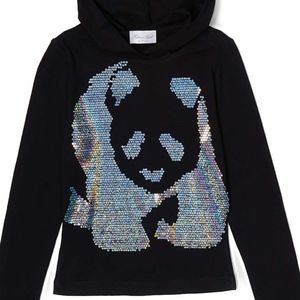 New- Girls & Kids L/s Hoodie - Sequin Panda
